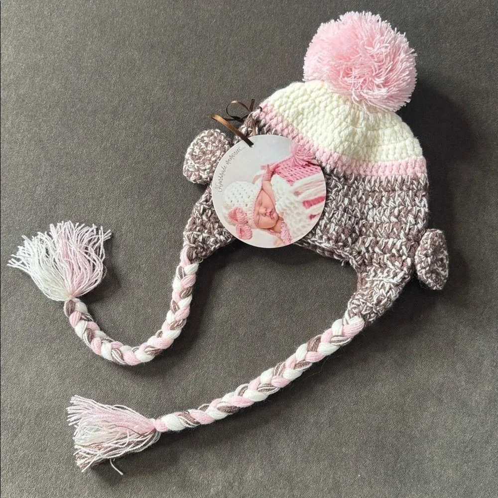 Daisy Baby Unisex Beanie Hat Lulu Sock Monkey 0-6 months NWT